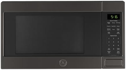 GE GCST16S1WTS Microwave Oven, 1,150-watt 8 Auto Cooking Settings, Child-Lock Technology, Kitchen Essentials for The Countertop, Dorm Room or Apartment, 1.6 Cu. Ft, Black Stainless