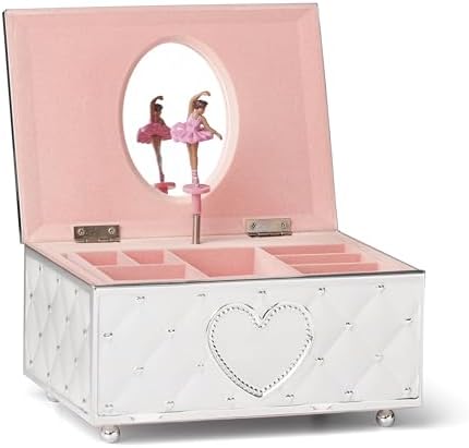 Lenox Childhood Memories Black Ballerina Jewelry Box, Silver/Pink