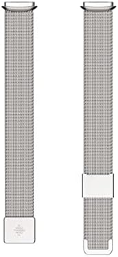 Fitbit Luxe Platinum Stainless Steel Mesh Accessory Band, Official Product, One Size