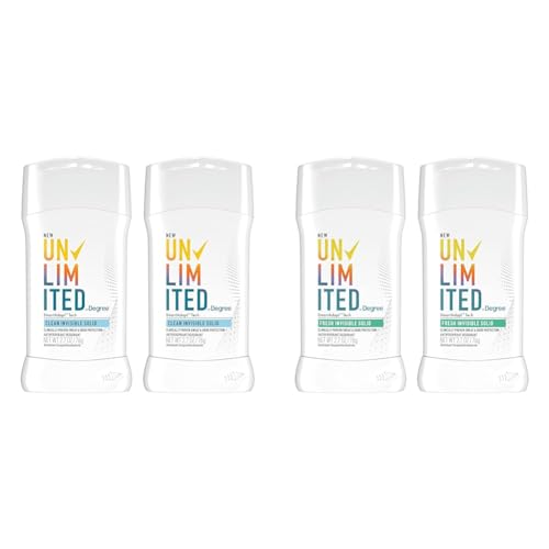 Degree Unlimited Antiperspirant Deodorant Stick 2 Count Clean & Fresh Scents with SmartAdapt Tech 2.7 oz Each