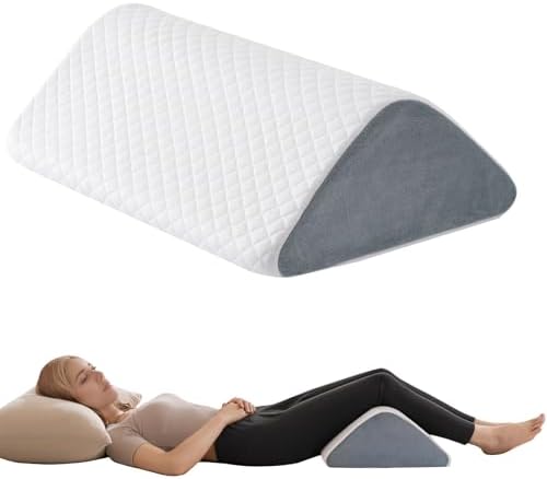Knee Wedge Pillow 6.3'' for Post-Surgery Recovery -Leg Elevation Support for Sleep Position, Alleviating Lower Back & Hip Pain Enhancing Circulation in Ankles Legs Triangle Pillow with Cover