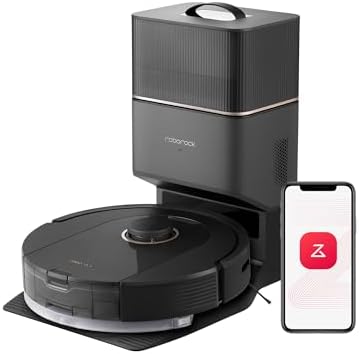 roborock Q5 Pro+ Robot Vacuum and Mop, Self-Emptying, 5500 Pa Max Suction, DuoRoller Brush, Precise Navigation, Black (Renewed)