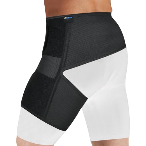 Tenbon Adjustable Hip Brace for Sciatica Pain Relief & Sacroiliac Support - Compression Wrap for Hamstring, Hip Flexor, Groin Injuries, Thigh Stabilizer - SI Joint Belt for Men & Women (M/Left)