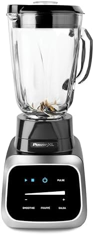PowerXL Smart Pro Blender, BL6018, Smart Sensing Technology for Smooth Blends, Frappés, Salsas, 1800 Watts & 68 oz. Glass Pitcher