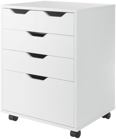 Winsome Halifax Bins & Drawers Mobile Cabinet, for Home Office, White