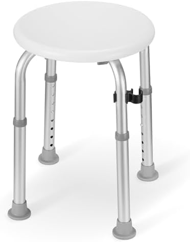 Careboda Adjustable Bath Chair for Inside Shower, Shower Stool with Upgraded Aluminium, Tool-Free Assembly, 8 Adjustable Heights for Seniors, Elderly, Pregnant, Handicap & Disabled Gray