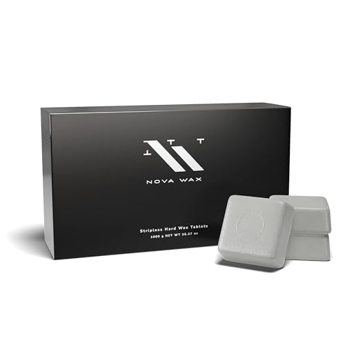 Nova Wax - Stripless for Hair Removal - Hot Wax Tablets for Sensitive Skin (1000g/ 2.2lb/ 35oz) Professional Hard Wax for Face and Body - Creamy and Elastic Formula