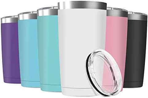 20oz Tumbler Vacuum Insulated Travel Mug with Lids, Stainless Steel Double Wall Thermal Coffe Cup for Home, Office, Outdoor Suitable for Vehicle Cup Holders