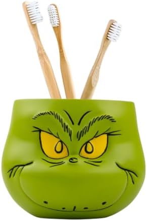 Collectibles Dr. Seuss' The Grinch Holiday Christmas Toothbrush Holder - Makeup Brushes/Pens Tumbler, (Officially Licensed Product) by Franco