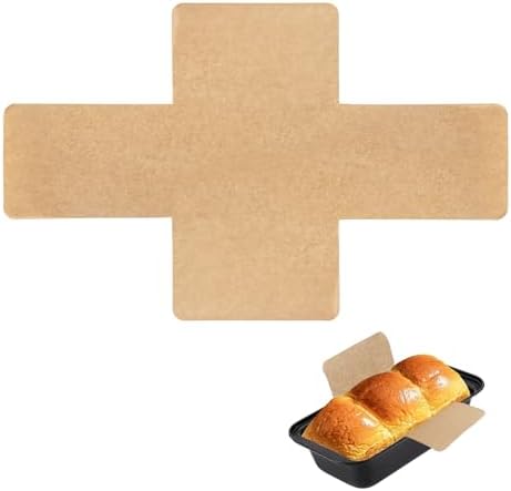 100 Pcs Loaf Pan Liners for Baking Bread 9x5 inches, Pre Formed Parchment Paper for Baking Toast Bread, Cakes, Banana Bread, Disposable Greaseproof Paper, Non-Stick Air Fryer Liner, Brown