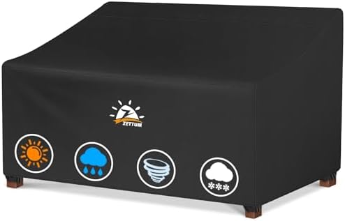 Patio Sofa Cover 80 Inch - 600D Outdoor Couch Cover Furniture Cover Waterproof & Heavy Duty, Large 3-Seater Bench Cover for Outside Sofa, Loveseat, Couch, Glider and Bench - 80 x 36 x 33 Inch