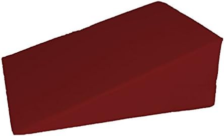 MoonRest 7”, 10”, 12”- inch Foam Bed Wedge Zippered Cover/Pillow Replacement Cover (24" x 24" x 10", Burgundy)