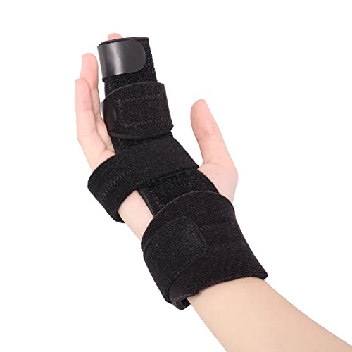 Trigger Finger Splint Finger Brace for 2 Fingers Reversible Finger Splints for Mallet Finger Broken Finger Arthritis Metacarpal Fracture Hand Brace with Finger Support Joints Immobilizer-S/M