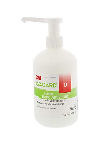 3M 081627975 Avagard D Instant Hand Antiseptic with Moisturizers, 16.9 oz Pump Bottle