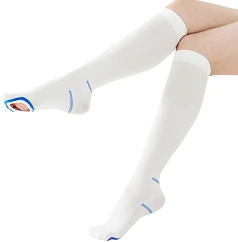 Anti Embolism Compression Stockings for Women and Men Ted Hose Socks 15-20 mmhg Moderate Level With Inspect Toe Hole