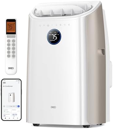 Dreo Portable Air Conditioners, 12,000 BTU AC Unit for Bedroom with Drainage-free Cooling, 46dB Quiet, APP/Voice/Remote, 24h Timer with Fan & Dehumidifier, Smart Standing AC for Room Indoors, AC515S
