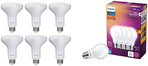 PHILIPS LED Light Bulbs Bundle with Dimmable BR30 Flood Lights (6-Pack) and Flicker-Free Frosted A19 Bulbs (4-Pack)