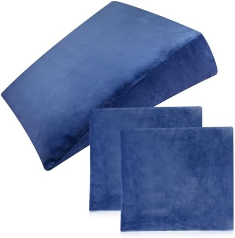 Wesiti 2 Pcs Wedge Pillow Cover for Bed Pillow Case Fits Wedges up for Home Sleeping Supplies, Only Pillowcase(27 x 27 x 8 Inch,Navy Blue)