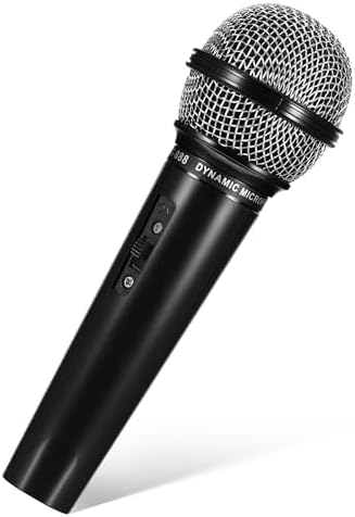 NUOBESTY Microphone for Kids, 6.4" Fake Toy Microphones for Toddler Plastic Pretend Play Mic Prop for Halloween, Christmas, Kid Karaoke Costume Cosplay Prop, Party Favors