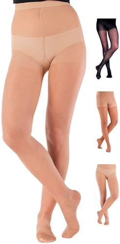Made in USA - Plus Size Sheer Compression Pantyhose for Women 20-30mmHg - Womens High Waist Compression Tights for Arthritis, Leg Pain, Edema, Embolism - Nude, 3X-Large - A207NU6