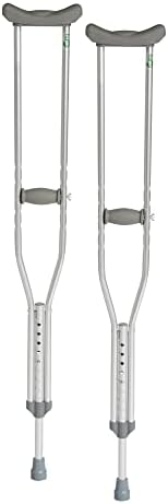 Hugo Mobility Adjustable Crutches for Walking, Tall Adult Walking Crutches, Comfortable Lightweight Crutches with Underarm Pad and Hand Grip