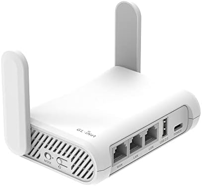GL.iNet GL-SFT1200 (Opal) Secure Travel WiFi Router, AC1200 Dual Band Gigabit Ethernet Wireless Network, IPv6 USB 2.0 MU-MIMO DDR3, Repeater Bridge Access Point Mode, Router for Public Use, Easy Setup