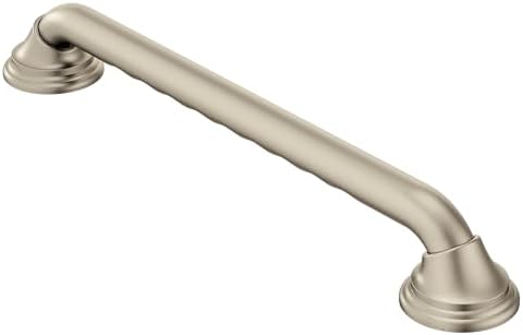 Moen Home Care Bathroom Safety 16 Inch Designer Stainless Steel Handicap Grab Bar for Bathtub and Shower, Concealed Screws, Brushed Nickel, LR8716D3BN