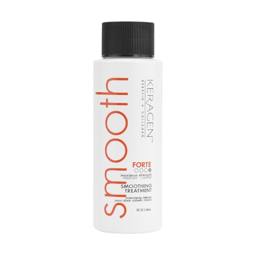 Keragen - Brazilian Keratin Smoothing Treatment, Blowout Straightening System for Dry and Damaged Hair - Forte, Sulfate Free - Eliminates Curls and Frizz, Medium to Coarse Hair (2 Oz)