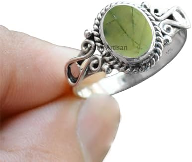 Elegance in Every Detail: Handmade 925 Sterling Silver Rings with 6x8 Oval Natural Gemstones (US Ring size 4, Amethyst)