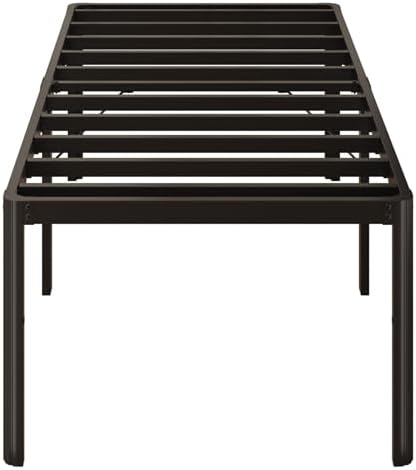 24 Inch High Twin XL Bed Frames with Rounded Corner Legs, Heavy Duty XL Twin Metal Platform Bed Frame No Box Spring Needed, Easy Assembly, Noise Free, Black