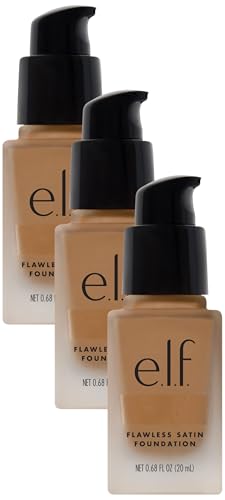 e.l.f. Flawless Finish Foundation, Lightweight & Medium Coverage, Semi-Matte Finish, Linen, 0.68 Fl Oz (20mL) (Pack of 3)