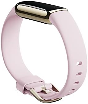 Fitbit Luxe Special Edition Fitness and Wellness Tracker, Gorjana Soft Gold Stainless Steel Parker Link Bracelet, One Size (S & L Peony Classic Bands Included)