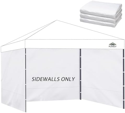 Instant Canopy Sidewalls for 10x10 Pop Up Canopy Tent, 300D Waterproof Material for Outdoor Events, Vendor Booths, and Privacy (Sidewalls Only, Canopy Not Included)