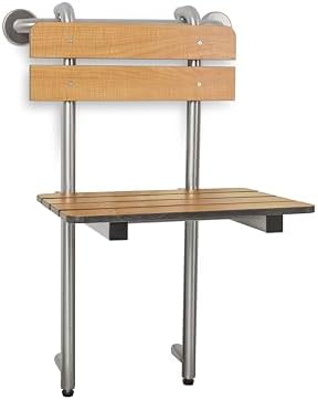 Seachrome Portable Shower Seat, Profile Bench, Hung by Grab Bar with Backrest and Legs, Teak (Model: SSGBH-180160-PT)
