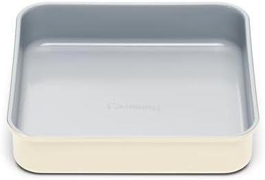 Caraway 9” Square Pan - Non-Stick Ceramic Coating - Free From Forever Chemicals - Cake Pan Perfect for Brownies, Lemon Bars, & More - Cream