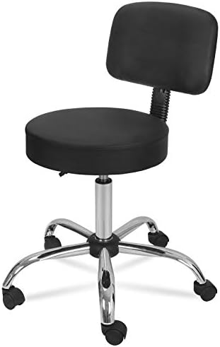 ZENY Adjustable Round Rolling Stool with Wheels, Drafting Stool Chair for Salon Spa Tattoo Home Office Medical Massage Work