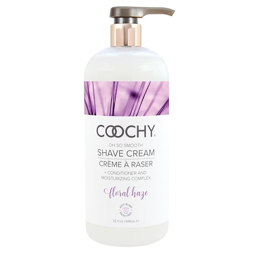 Coochy Shave Cream - Moisturizing Shave Lotion - Gentle Intimate Shaving Cream - For Bikini Area, Underarms, Legs & More - Rash-Free, Hydrating Formula - Floral Haze, 32 oz