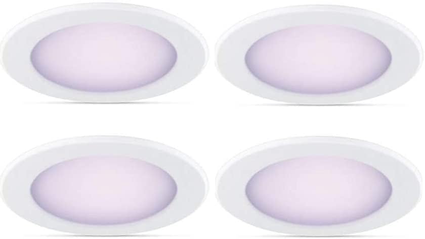 PHILIPS Color and Tunable White 5/6 in. LED 65W Equivalent Dimmable Smart Wi-Fi Wiz Connected Recessed Downlight Kit (4-Pack)