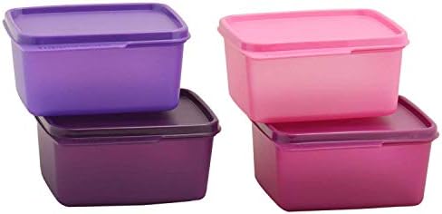 Tupperware Keep Tab Plastic Container Set, 500Ml, Set Of 4, Multicolour