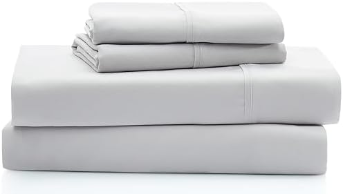 UGG Hedi King Sheet Set 4-Piece Luxury Cooling Sheets Deep Pockets Premium Bedding with 2 Pillow Shams Hypoallergenic Machine Washable Soft Lightweight Bed Set for Bedroom, King, Stone Grey