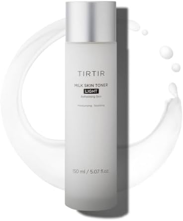 TIRTIR Milk Skin Rice Toner Light | Instant Hydration with 4% Niacinamide, Pantenol, Lightweight, Pore-Tightening, Vegan, Acne-Prone, Oily Skin, Fungal Acne Safe, Korean Skin Care, 5.07 Fl Oz