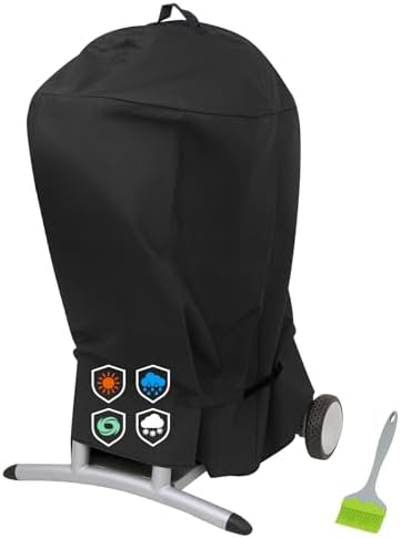 Heavy Duty 600D Grill Cover Compatible with Char-Broil Gas/Electric Style Patio Bistro Grill, Without Side Shelves, Waterproof, UV and Fade Resistant, 28" L x 26.5" W x 40" H, Black