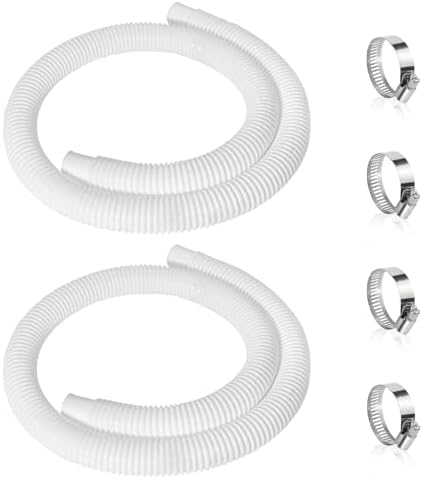 2 Pcs 1.25" Pool Hose, 59" Long Accessory Pool Pump Replacement Hoses, Compatible with All Above Ground Pool Filter Pumps that Use 1 1/4 Diameter Hoses
