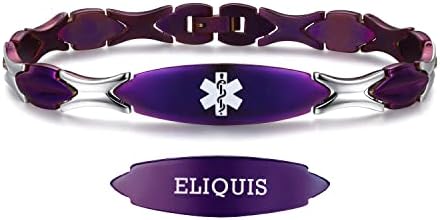 LinnaLove 7 1/2 inch Medical Alert Bracelets for women Stainless Steel Fashion Medical Bracelets Personalized Engraving