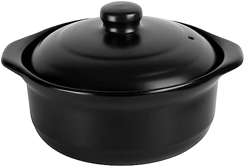 3.4 Quart Ceramic Cooking Pot Heat-resistant Clay Cooking Pot Chinese Cookware Casserole Stovetop Stone Pot with Lid for Cooking Rice Meat Soup