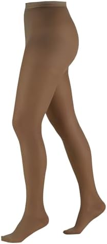 Truform 15-20 mmHg Compression Pantyhose, Sheer 20 Denier Women's Shaping Tights, Espresso, Petite