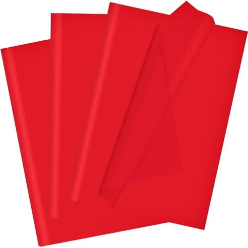 60 Sheets Red Tissue Paper for Packaging Gift Bags Decoration, Wrapping Tissue Paper Bulk for DIY Art Crafts Christmas Wedding Valentine's Day, 14 X 20 Inches