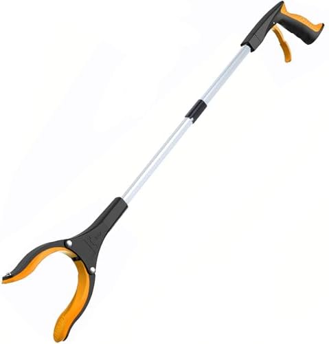 32" Grabber Reacher Tool - Foldable Trash Picker with 360° Rotating Jaw & Magnet, Extra Long & Heavy Duty Pick Up Stick for Seniors, Litter Picker, Mobility Aid