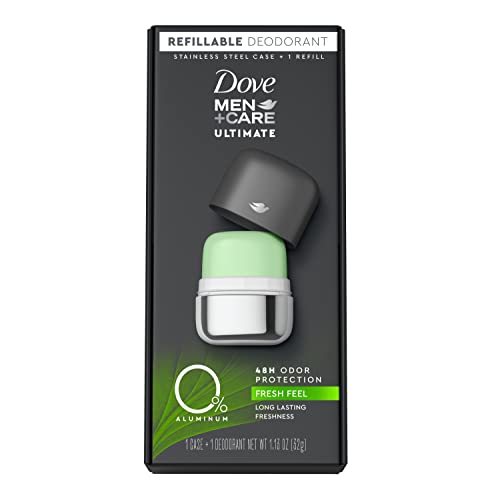 Dove Men+Care Refillable Deodorant Kit 0 percent Aluminum Fresh Feel Aluminum Free Deodorant 1.13 oz
