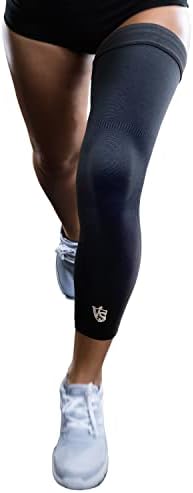 Vital Salveo -Germanium Recovery Compression Sports Full Leg Sleeve Length Thigh Calf Long Knee Sleeve with UV protection Support Single Tight. For Basketball, Arthritis Men and Women (1 PC)-Small